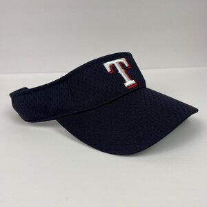 Vintage TEXAS RANGERS MLB Twins Enterprise Baseball Blue Visor Hat Velcro Strap